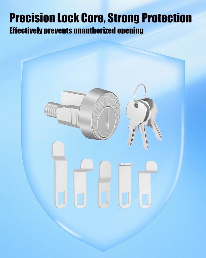 TADYAO 10 Pcs Mailbox Lock Replacement Kit Fit for Several Mailboxes Brands ILCO 1003M Keyway Replace S4140, 90°Counter Clockwise Rotation, 3 Keys, 5 Cam, Nickel Finish - Image 2